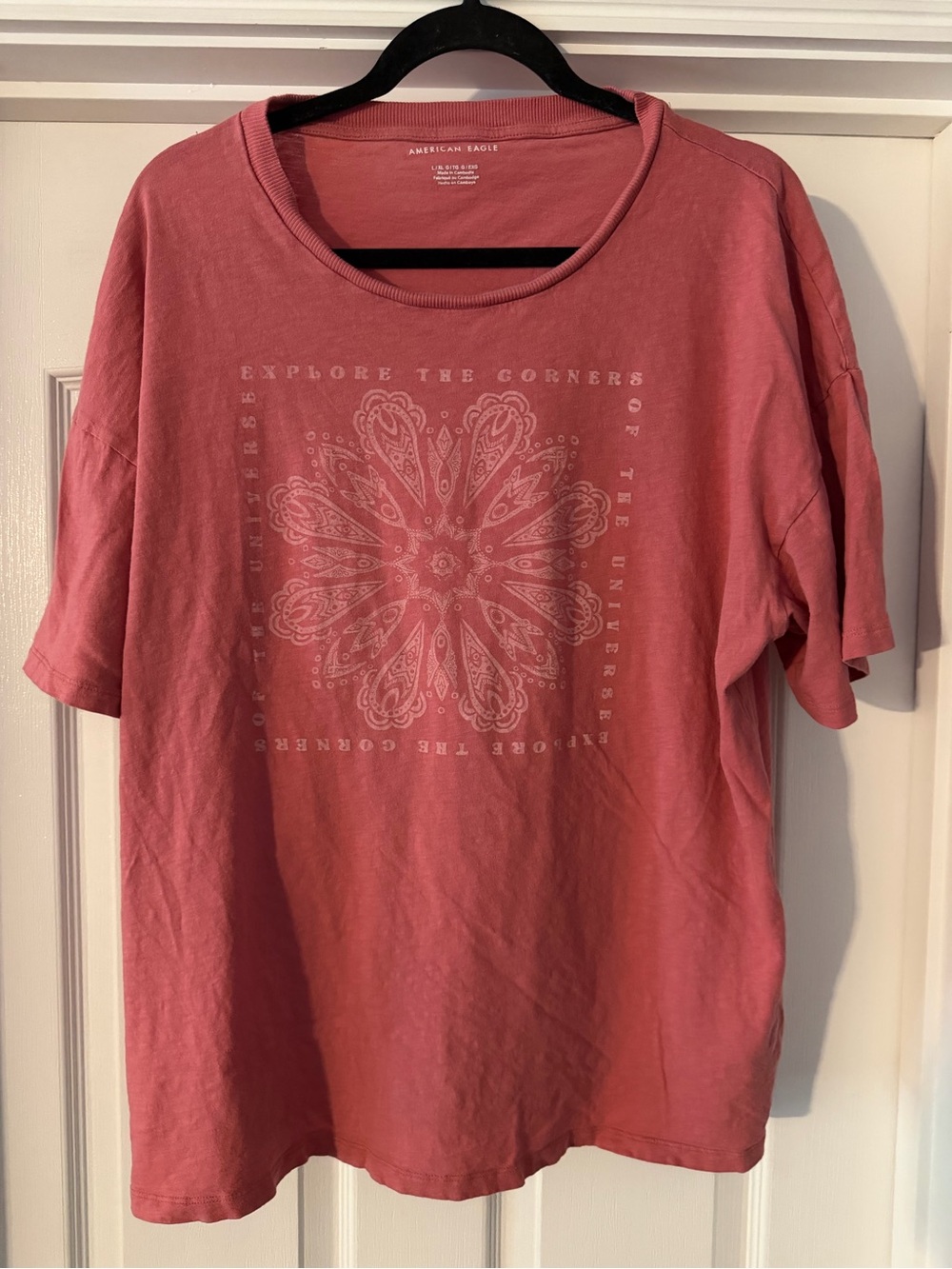 American Eagle Outfitters Dusty Rose Graphic Short Sleeve Tee